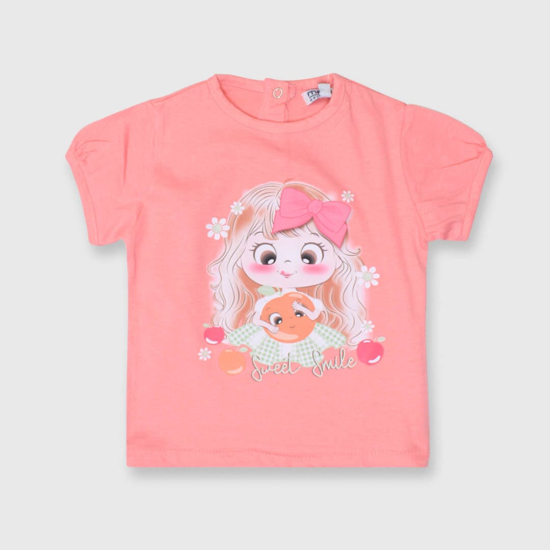 Infants Cute Doll Print T-Shirt T-Shirt Iluvlittlepeople 6-9 Month Pink Cotton