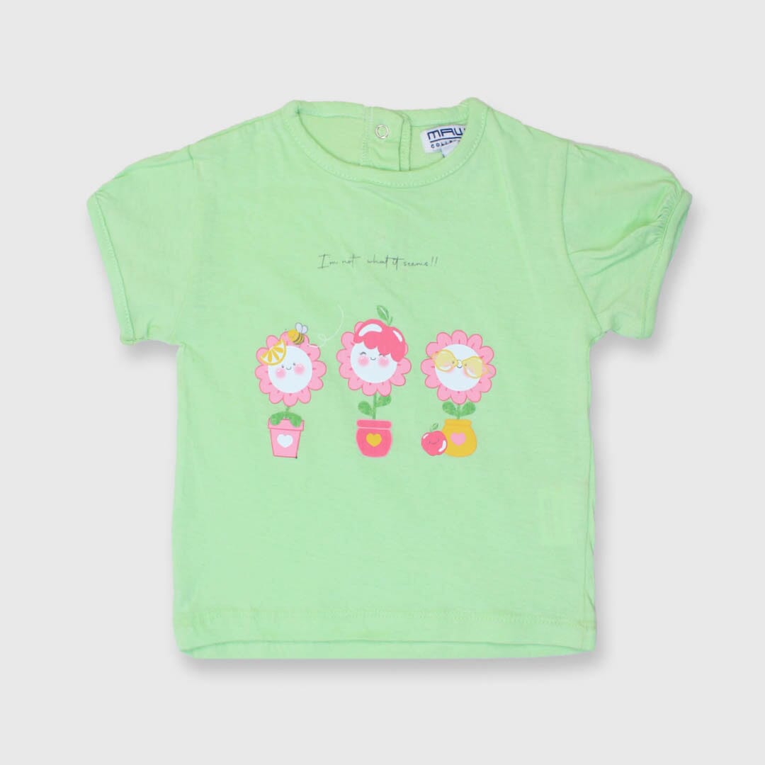 Infants Dasiy Print T-Shirt T-Shirt Iluvlittlepeople 6-9 Month Mint Cotton
