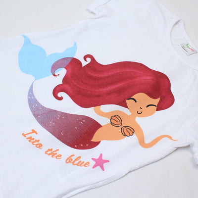 Little Girl Mermaid Design T-Shirt T-Shirt Iluvlittlepeople 