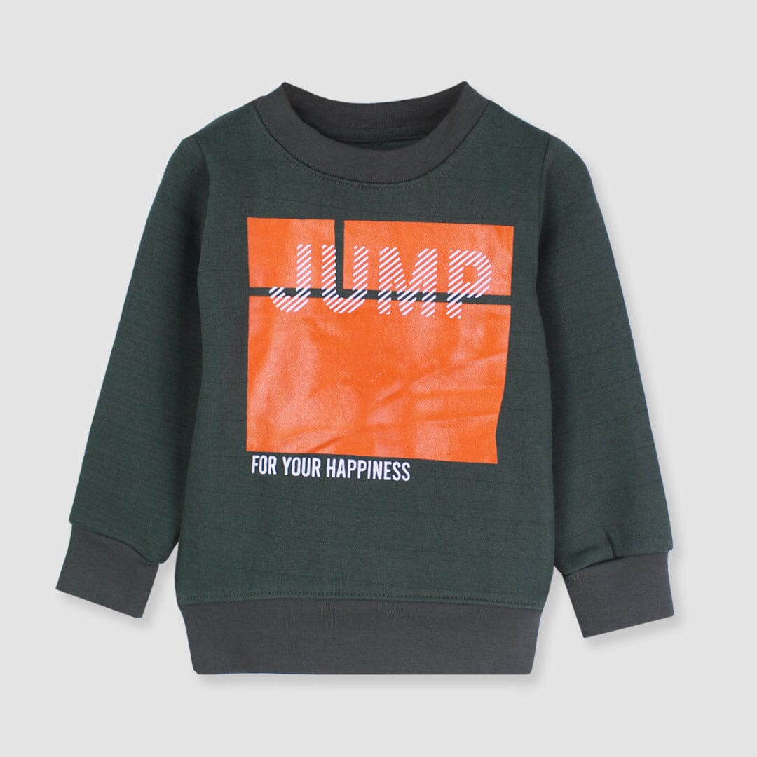 Attractive Green Themed Sweat Shirt For Boys Sweatshirt Iluvlittlepeople 2-3 Years Green Winter