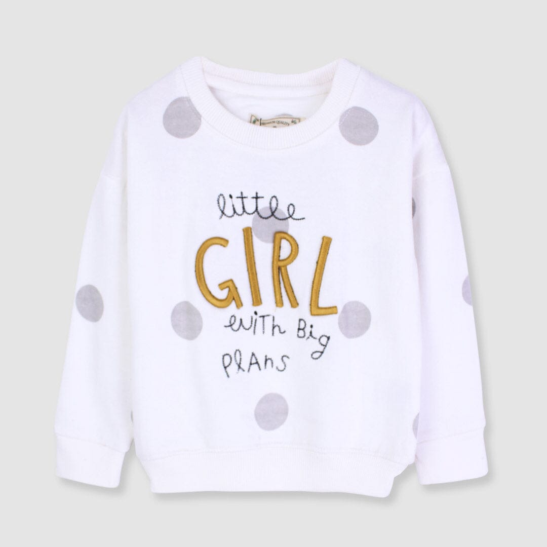 Cute Little Girl Off-White Themed Sweat Shirt Sweatshirt Iluvlittlepeople 2-3 Years Off-White Winter