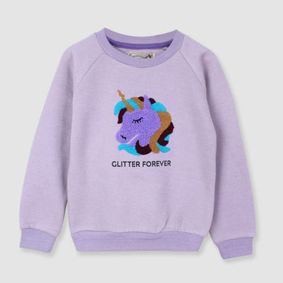 Cute Little Girl Purple Themed Sweat Shirt Sweatshirt Iluvlittlepeople 2-3 Years Off-White Winter