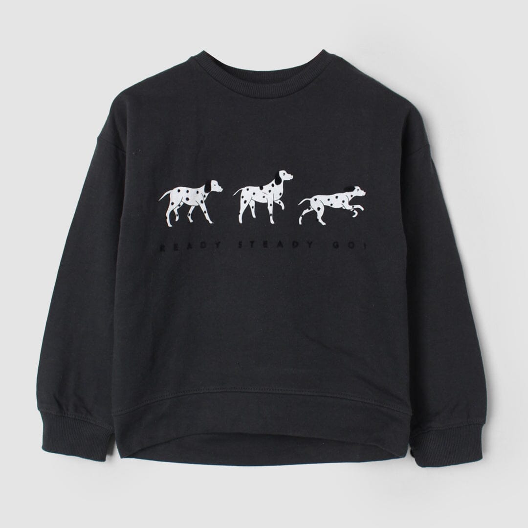 Delighted Black Themed Kids Sweatshirt Sweatshirt Iluvlittlepeople 5-6 Years Black Winter