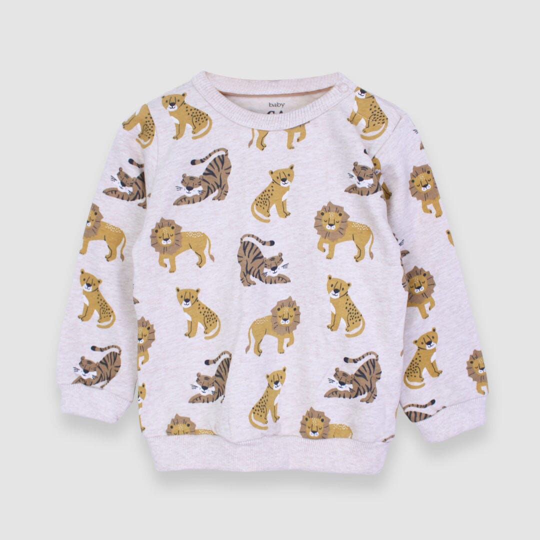 Attractive Beige Themed Sweat Shirt For Kids Sweatshirt Iluvlittlepeople 0-3 Months Beige Winter