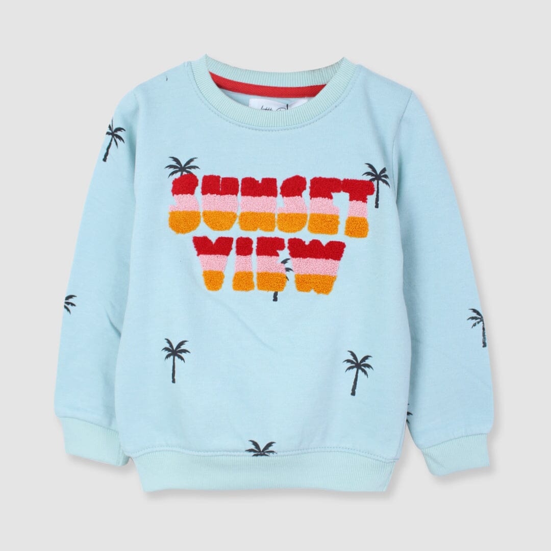 Cute Little Girl Aqua Themed Sweat Shirt Sweatshirt Iluvlittlepeople 2-3 Years Aqua Winter