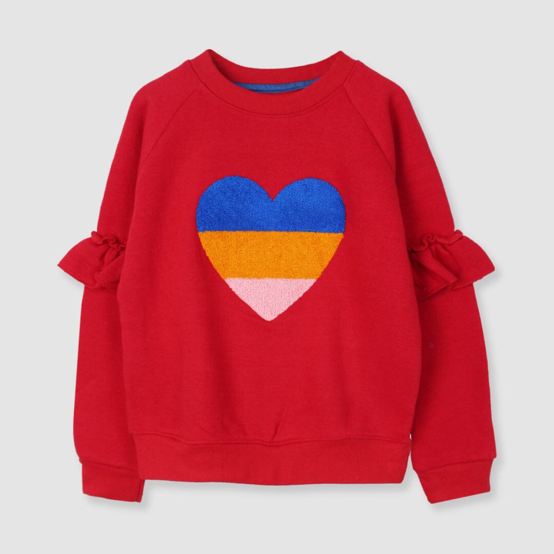 Cute Little Girl Red Themed Sweat Shirt Sweatshirt Iluvlittlepeople 2-3 Years Red Winter