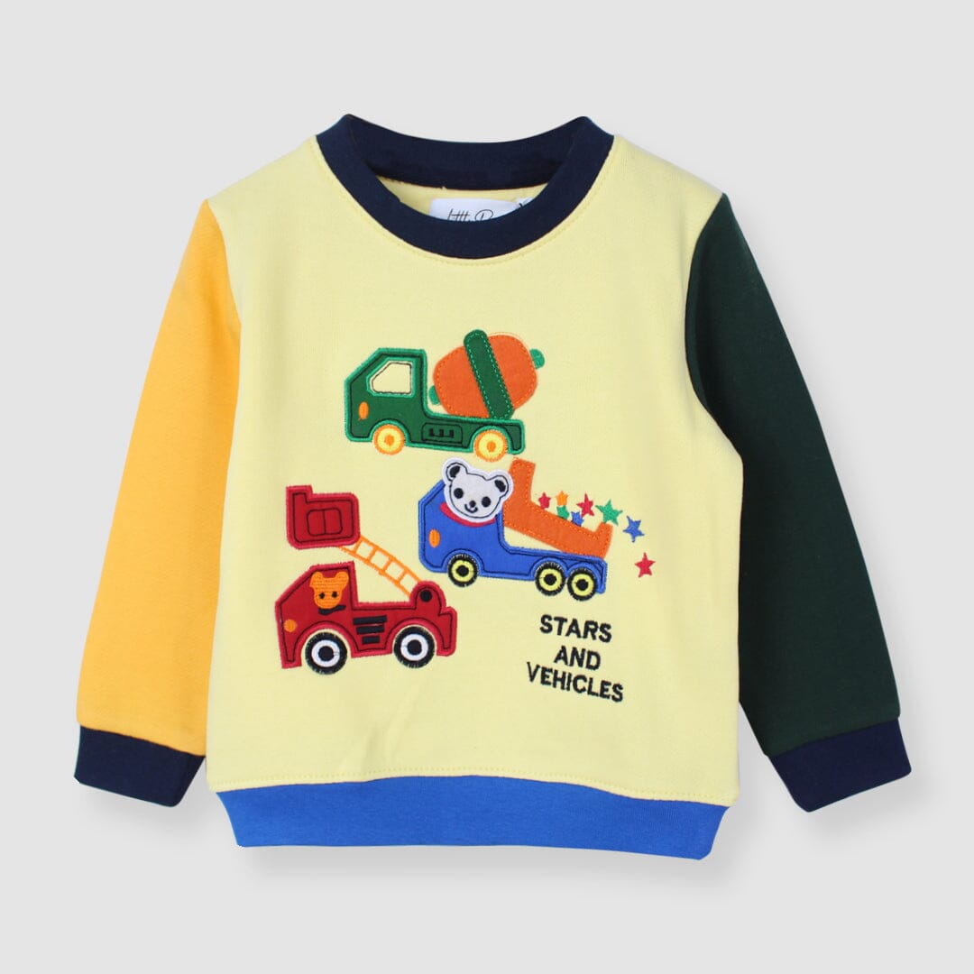 Attractive Yellow Themed Sweat Shirt For Boys Sweatshirt Iluvlittlepeople 2-3 Years Blue Winter