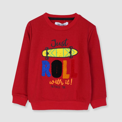 Attractive Red Themed Sweat Shirt For Boys Sweatshirt Iluvlittlepeople 2-3 Years Red Winter