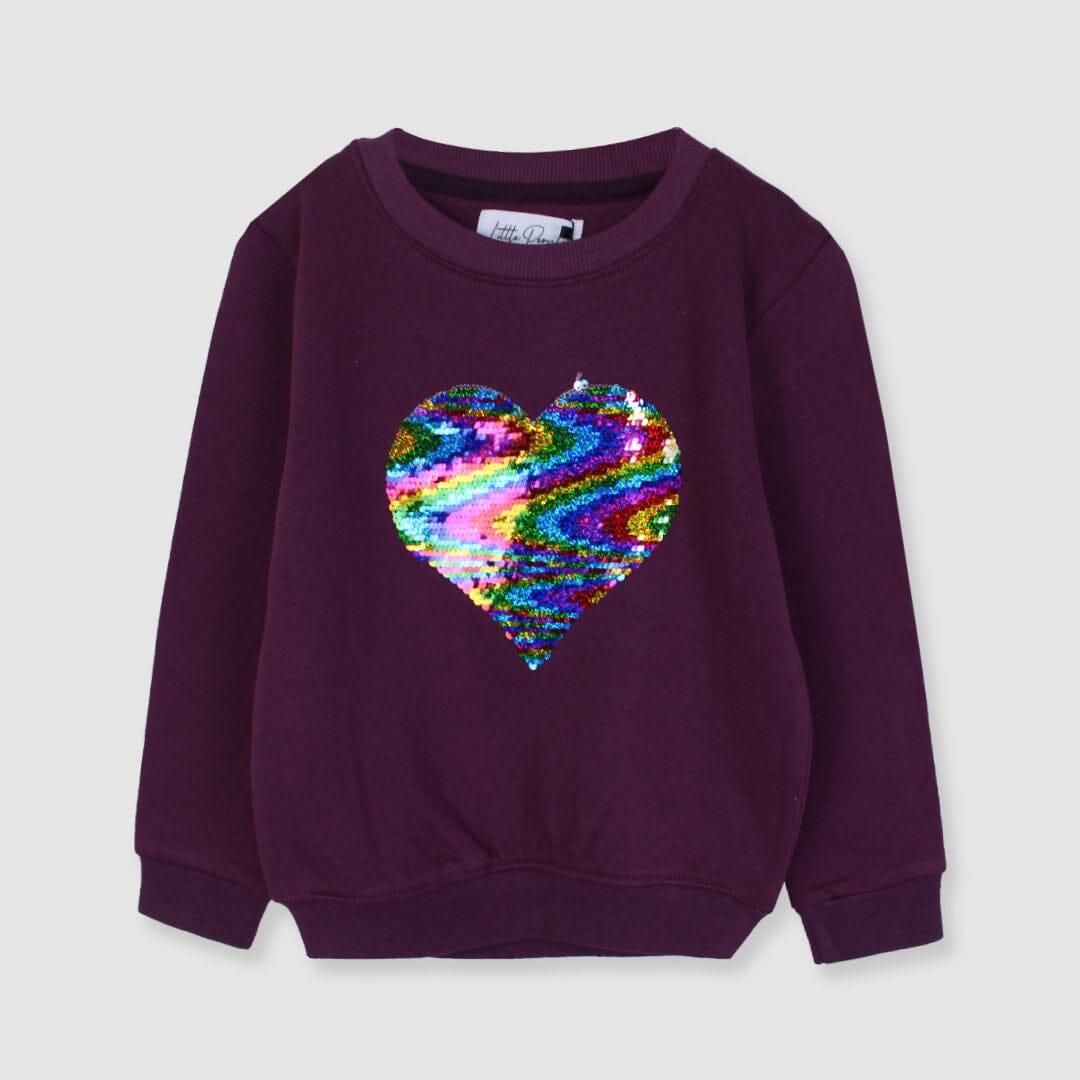 Cute Little Girl Purple Themed Sweat Shirt Sweatshirt Iluvlittlepeople 2-3 Years Purple Winter