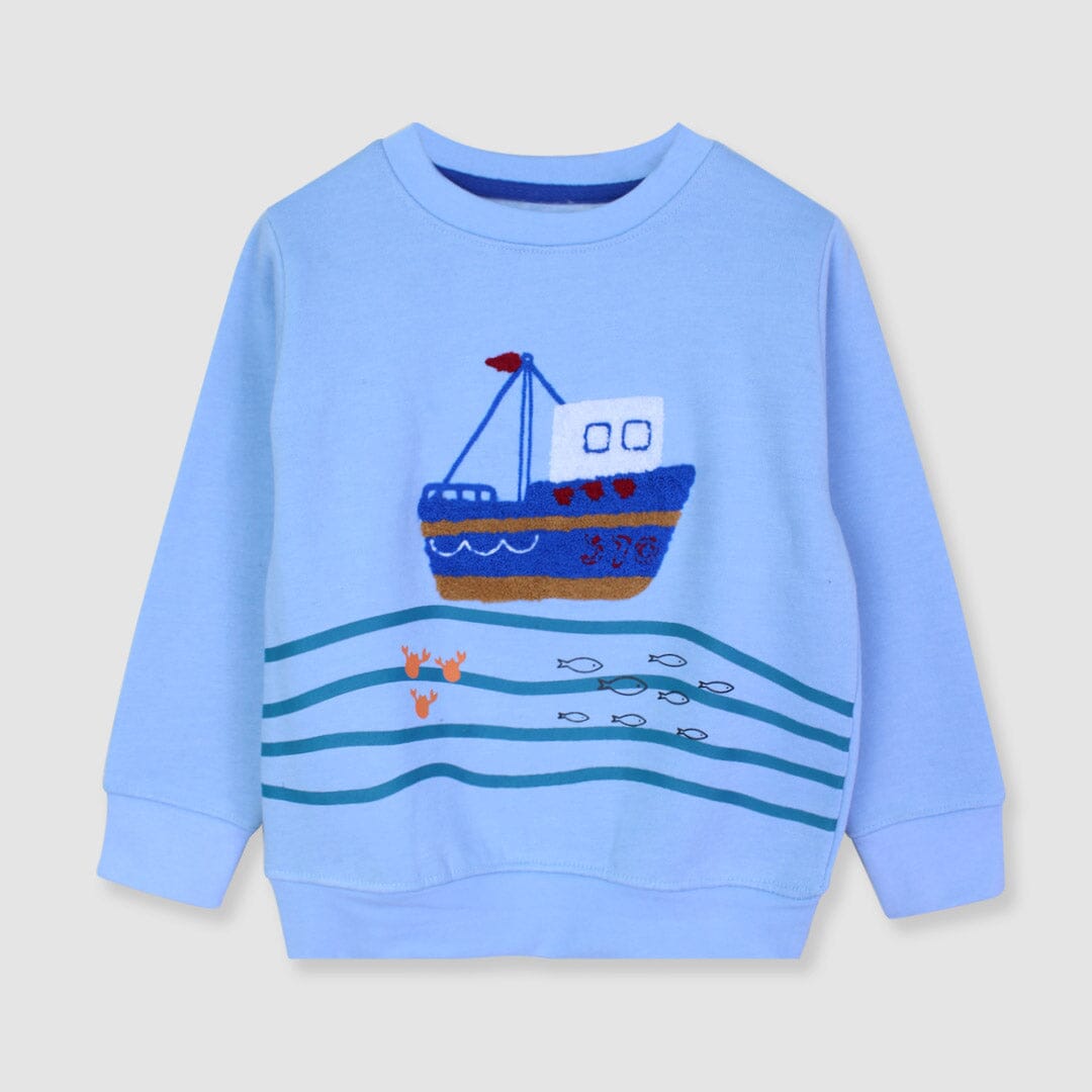 Attractive Blue Themed Sweat Shirt For Boys Sweatshirt Iluvlittlepeople 