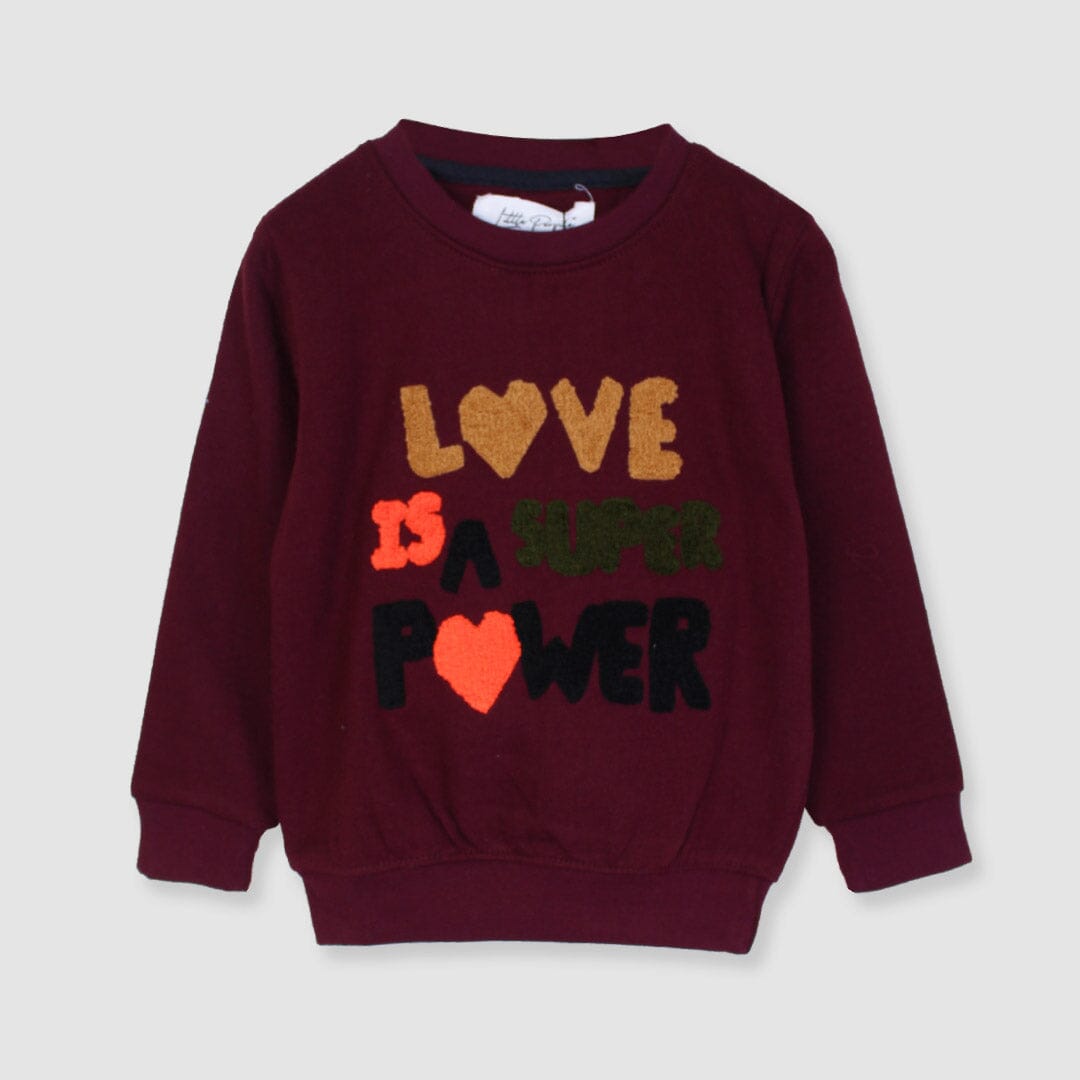 Attractive Maroon Themed Sweat Shirt For Boys Sweatshirt Iluvlittlepeople 2-3 Years Maroon Winter