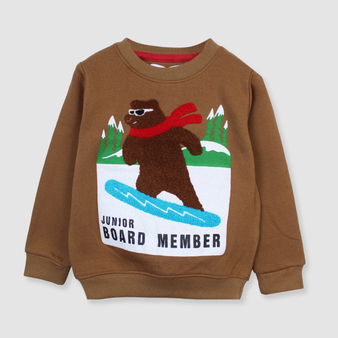 Cozy Attractive Brown Themed Sweat Shirt For Boys Sweatshirt Iluvlittlepeople 2-3 Years Brown Winter