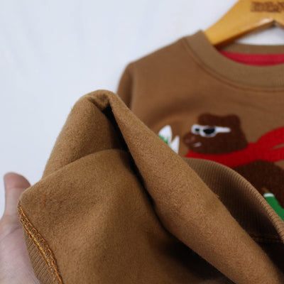 Cozy Attractive Brown Themed Sweat Shirt For Boys Sweatshirt Iluvlittlepeople 