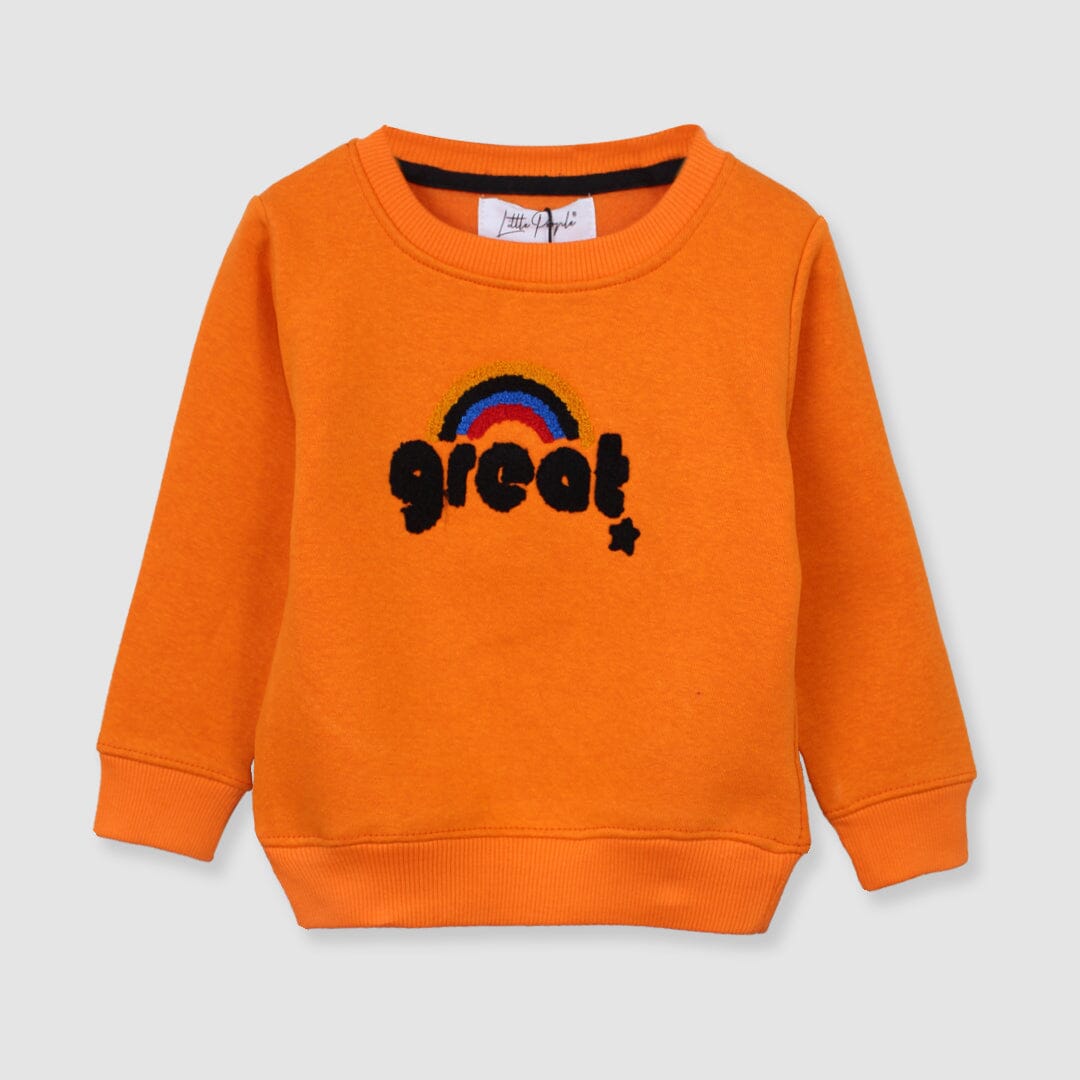 Attractive Orange Themed Sweat Shirt For Kids Sweatshirt Iluvlittlepeople 6-9 Months Orange Winter