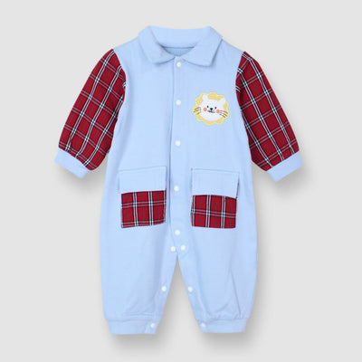 Sober Blue Themed Winter Romper For Boys Romper Iluvlittlepeople 