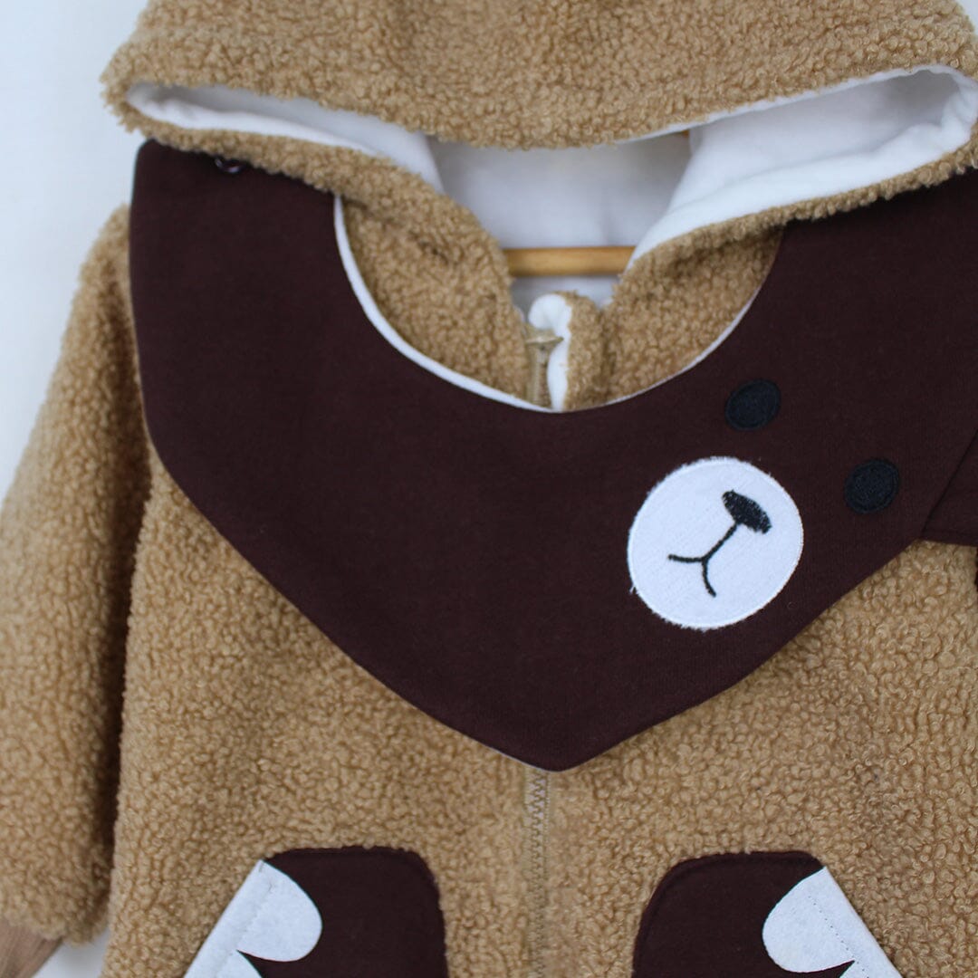 Cozy Brown Themed Winter Romper For Boys Romper Iluvlittlepeople 