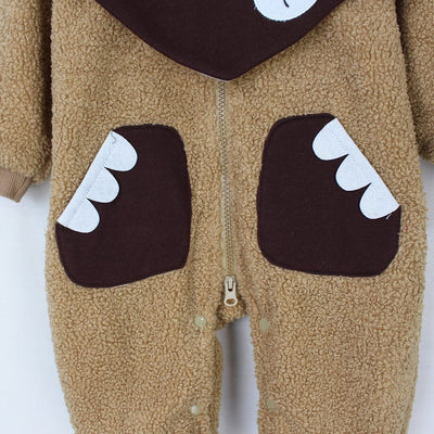 Cozy Brown Themed Winter Romper For Boys Romper Iluvlittlepeople 