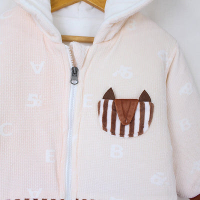 Cozy Peach Themed Winter Romper For Boys Romper Iluvlittlepeople 