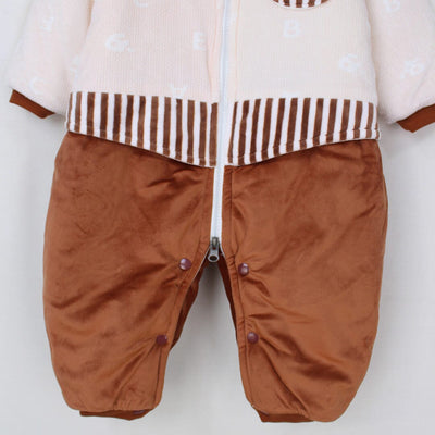 Cozy Peach Themed Winter Romper For Boys Romper Iluvlittlepeople 