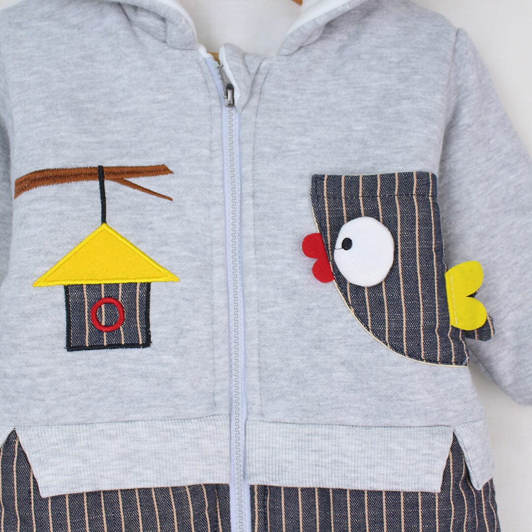 Cozy Grey Themed Winter Romper For Boys Romper Iluvlittlepeople 