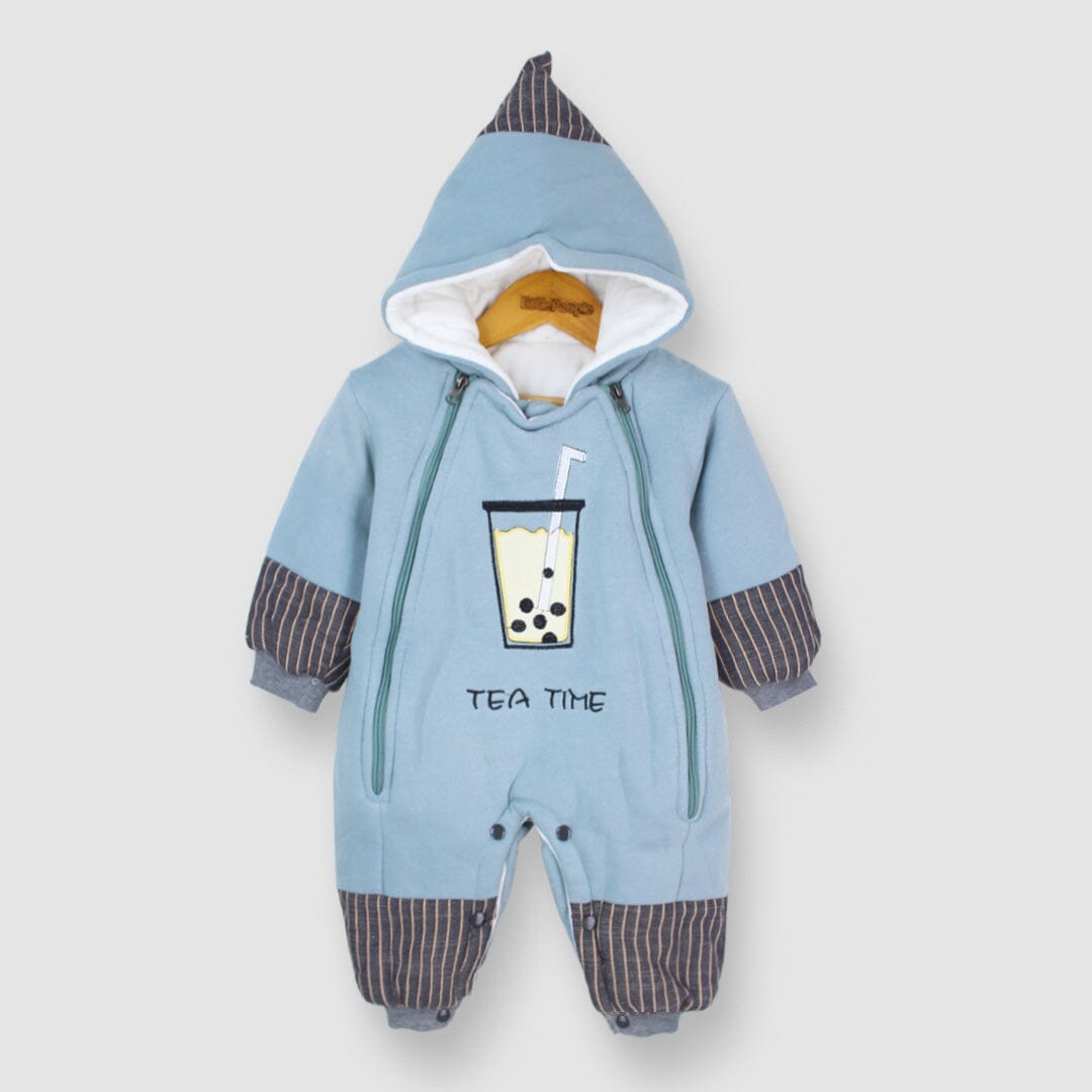 Cozy Blue Themed Winter Romper For Boys Romper Iluvlittlepeople 0-3 Months Blue Winter