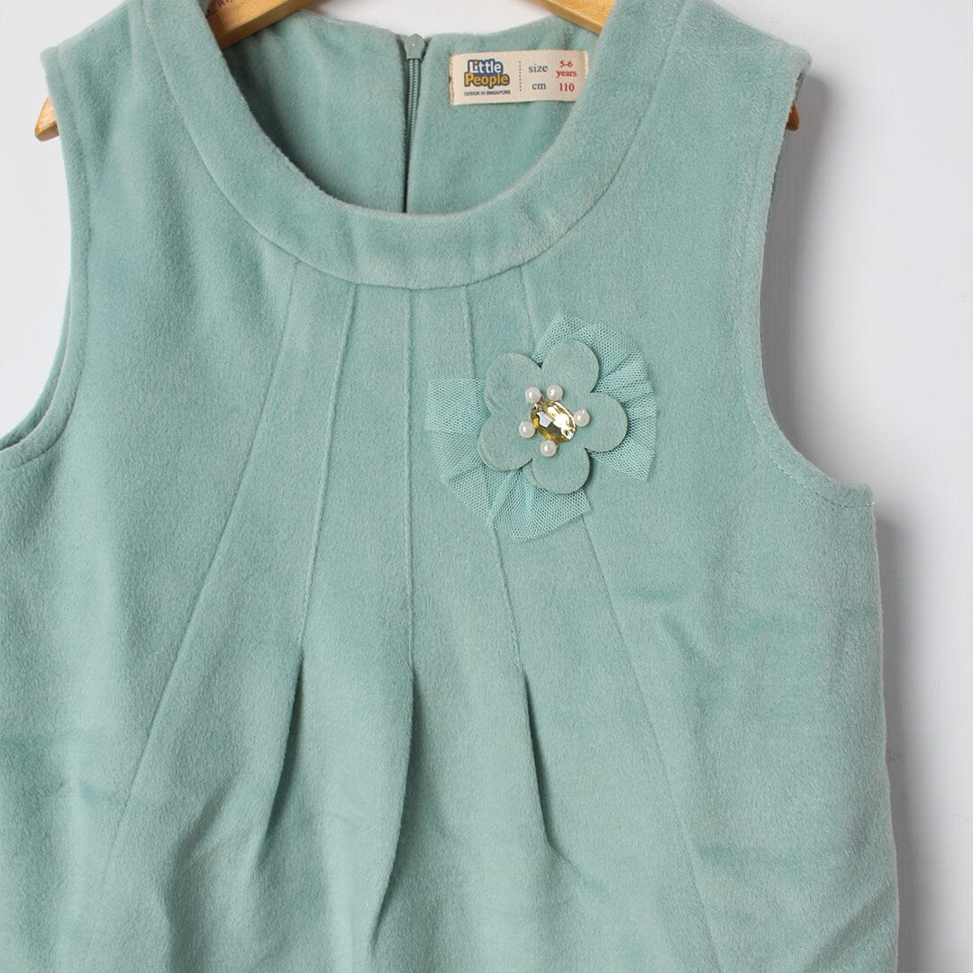 Cozy Aqua Themed Cute Princess Frock Frock Iluvlittlepeople 