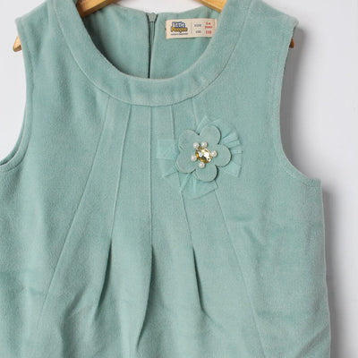 Cozy Aqua Themed Cute Princess Frock Frock Iluvlittlepeople 