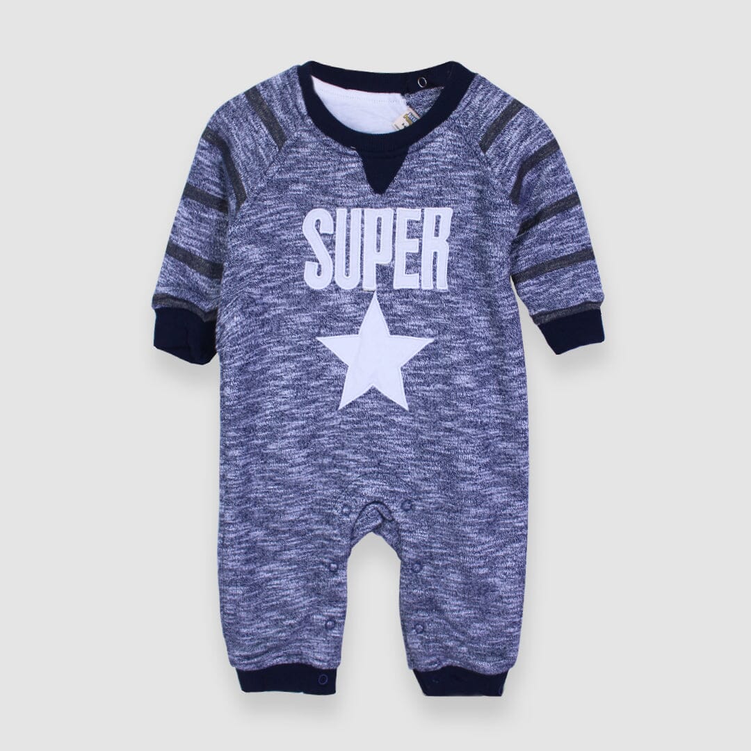 Cozy Blue Themed Winter Romper For Boys Romper Iluvlittlepeople 0-3 Months Blue Winter