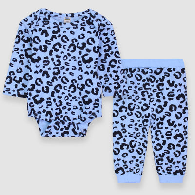 2Pc Cozy Blue Themed Winter Romper For Boys Romper Iluvlittlepeople 0-3 Months Blue Winter