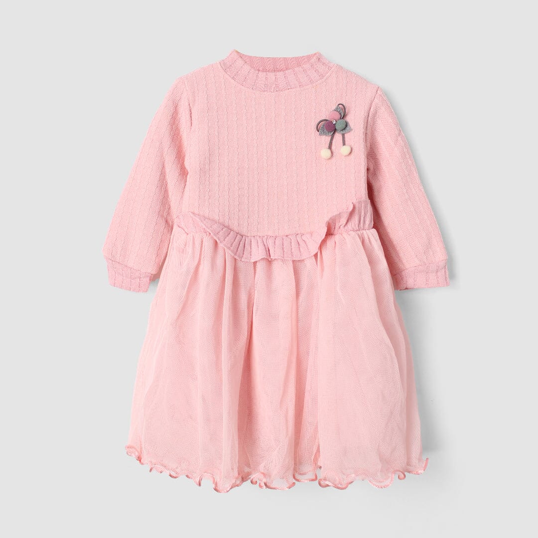 Sweet Pink Themed Girls Frock Frock Iluvlittlepeople 18-24 Months Pink Winter