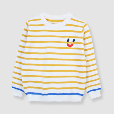 Cozy Comfort Off-White Themed Sweater For Boys Sweater Iluvlittlepeople 12-18 Months Off-White Winter