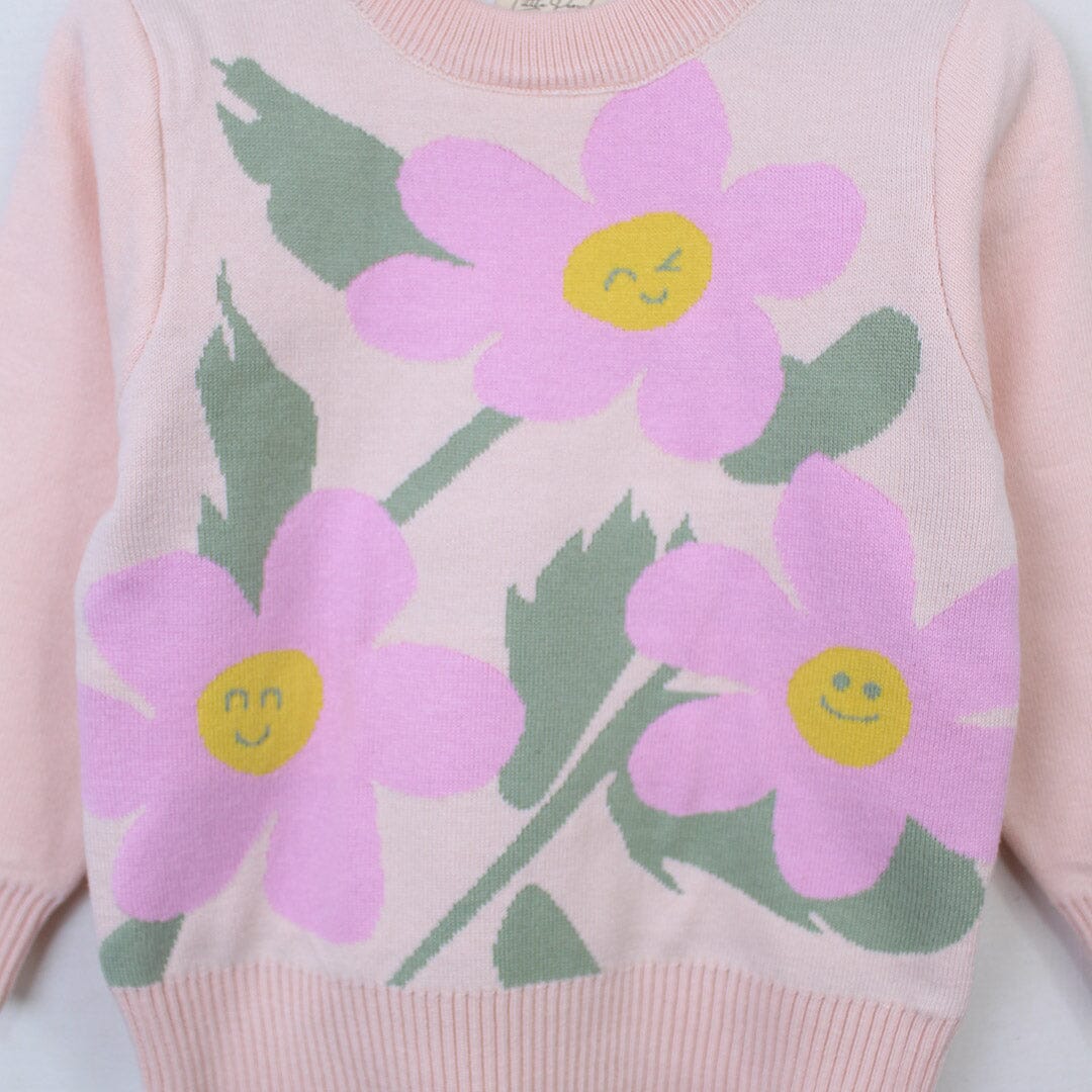 Cozy Baby Pink Themed Sweater For Girls Sweater Iluvlittlepeople 