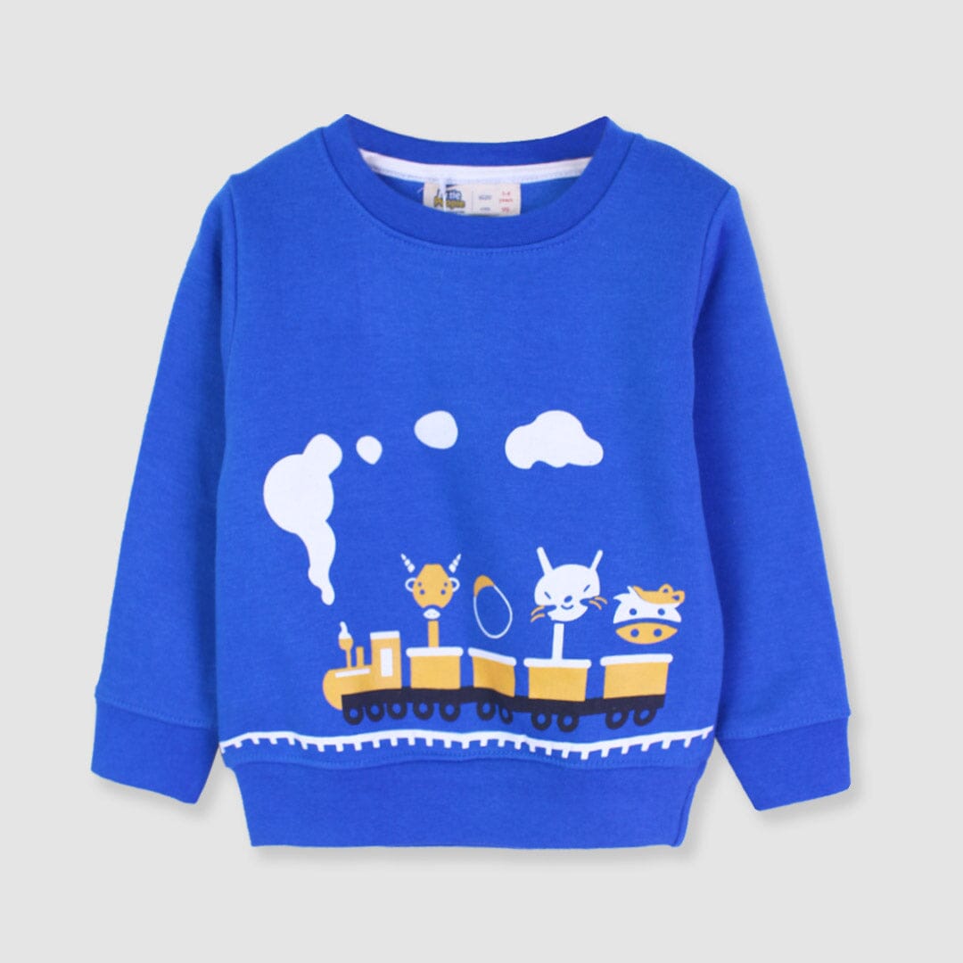 Attractive Blue Themed Sweat Shirt For Boys Sweatshirt Iluvlittlepeople 6-9 Months Blue Winter