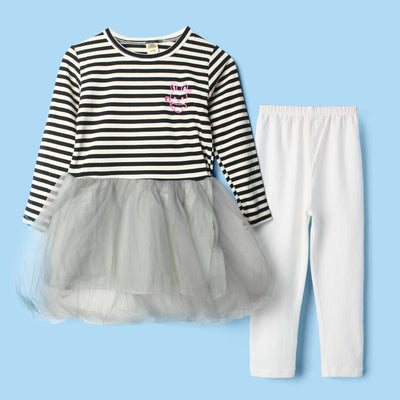 Stylish Off White Themed Little Girl Frock Frock Iluvlittlepeople 2-3 Years Off White Winter