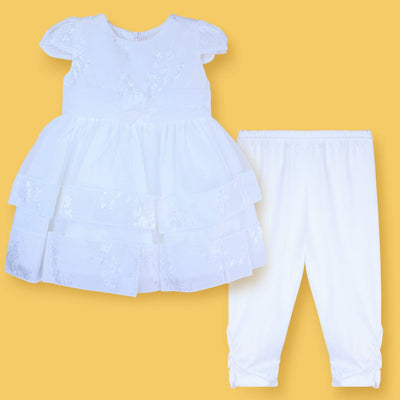 Delighted White Little Girl Frock Set Frock Iluvlittlepeople 6-9 Months White Summer