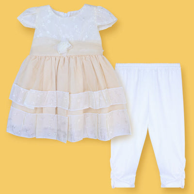 Delighted Off-White Little Girl Frock Set Frock Iluvlittlepeople 6-9 Months Off-White Summer