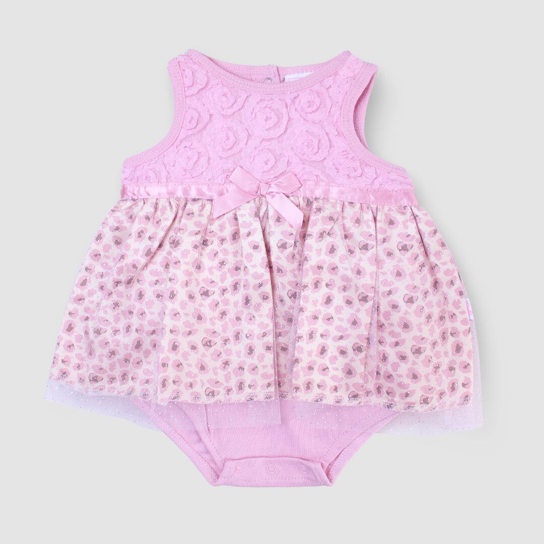 Modern Pink Themed Little Girl Romper Romper Iluvlittlepeople 0-3 Months Summer Pink