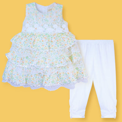 Delighted Off-White Little Girl Frock Set Frock Iluvlittlepeople 6-9 Months Off-White Summer