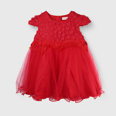 Delighted Red Little Girl Frock Frock Iluvlittlepeople 18-24 Months Red Summer