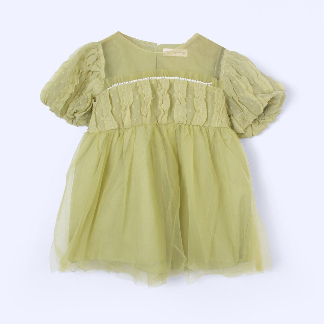 Delighted Green Little Girl Frock Frock Iluvlittlepeople 6-9 Months Green Summer