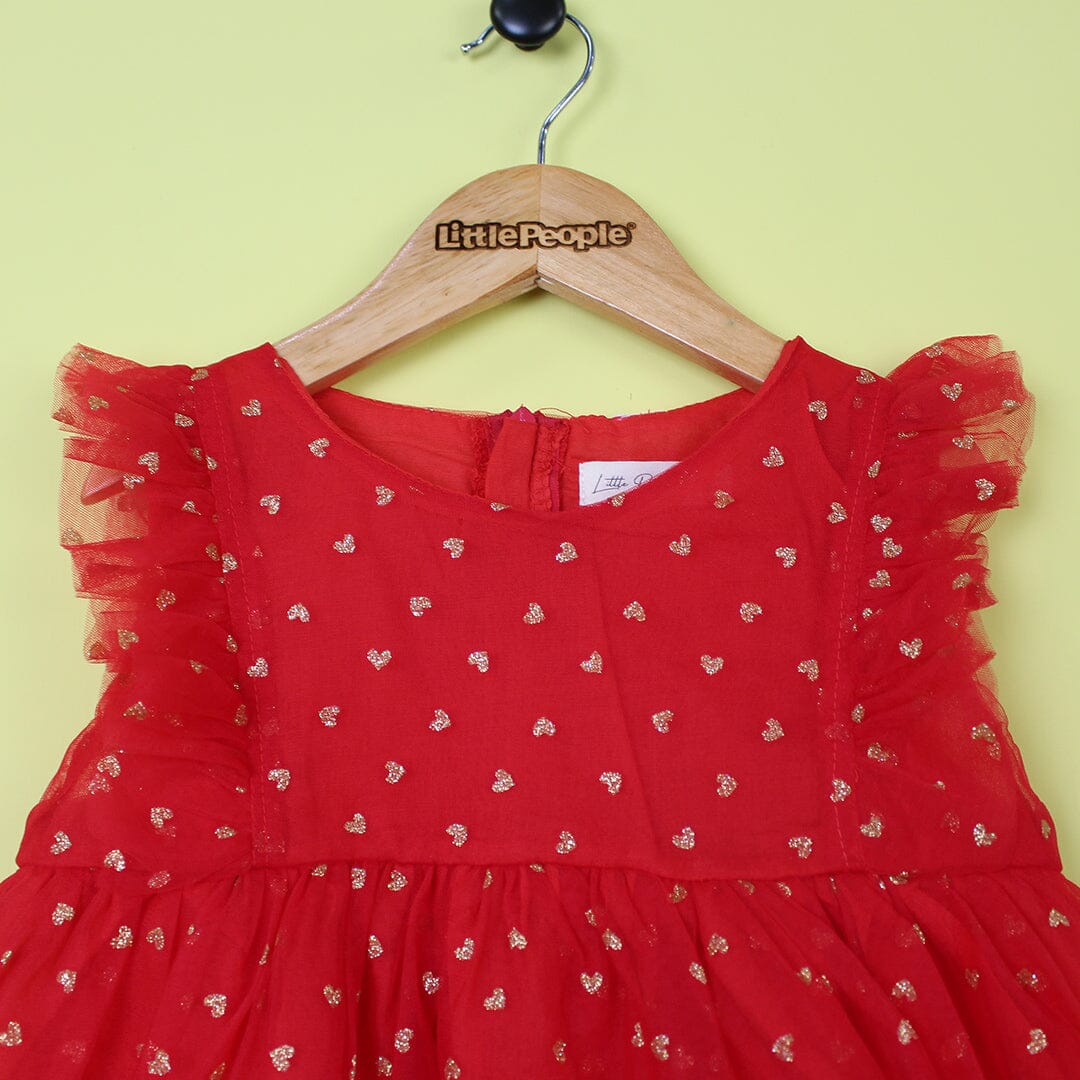 Delighted Red Little Girl Frock Frock Iluvlittlepeople 