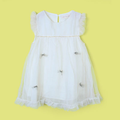 Delighted Off White Little Girl Frock Frock Iluvlittlepeople 6-9 Months Off White Summer