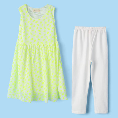 Stylish Green Themed Girls Frock Set Frock Iluvlittlepeople 2-3 Years Green Summer