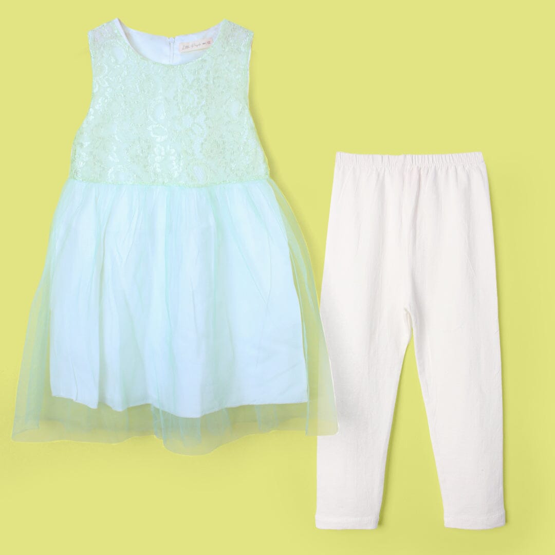 Modern Aqua Themed Girls Frock Set Frock Iluvlittlepeople 2-3 Years Aqua Summer