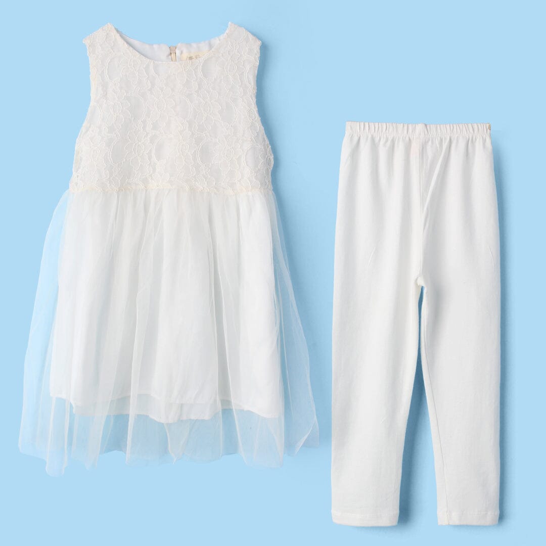 Refined White Themed Girls Frock Set Frock Iluvlittlepeople 2-3 Years White Summer