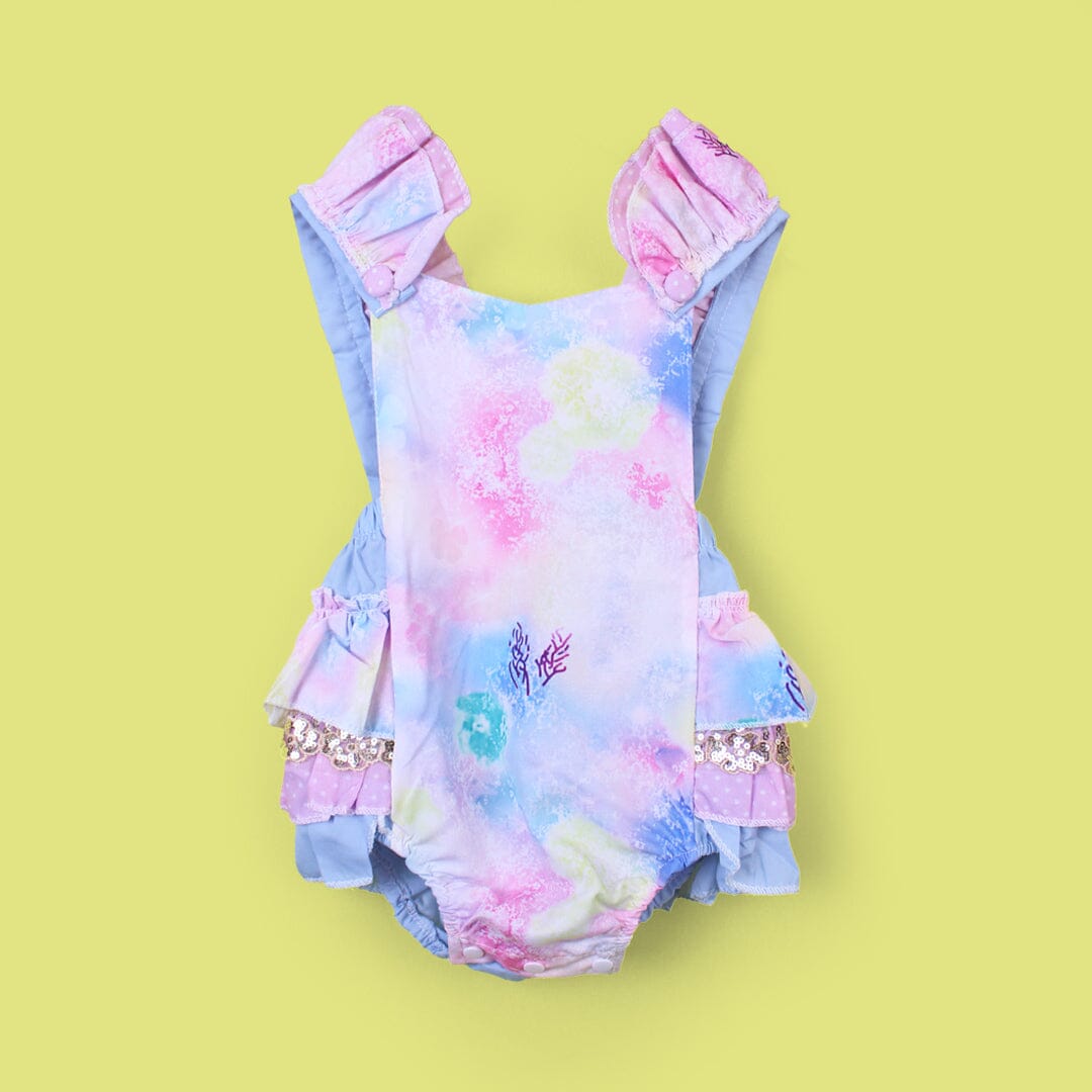 Elegant Rainbow Themed Little Girl Romper Romper Iluvlittlepeople 3-6 Months Summer Multicolor