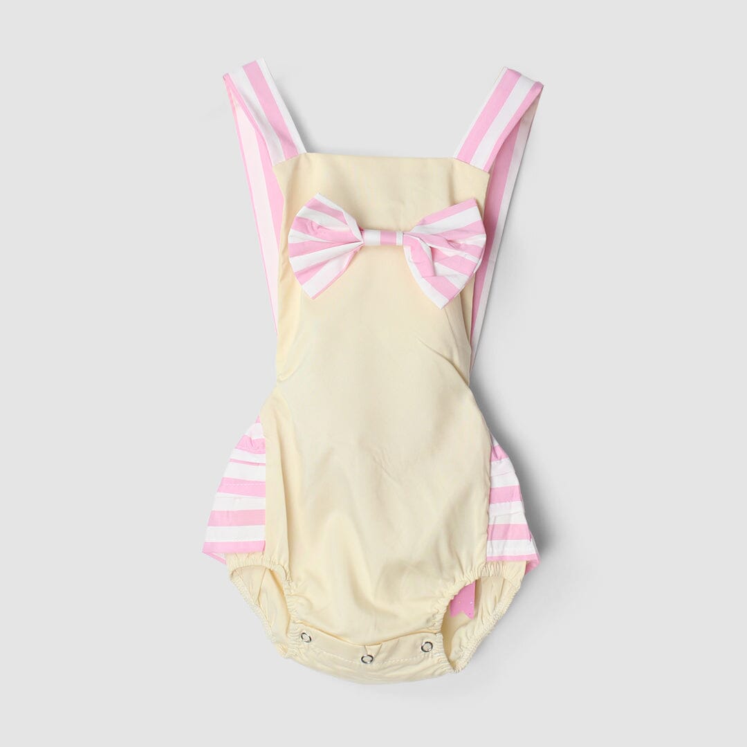 Modern Vanilla Themed Little Girl Romper Romper Iluvlittlepeople 0-3 Months Summer Vanilla