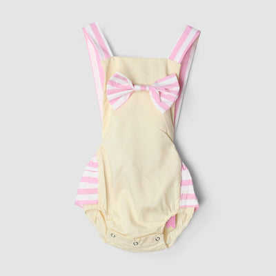Modern Vanilla Themed Little Girl Romper Romper Iluvlittlepeople 0-3 Months Summer Vanilla