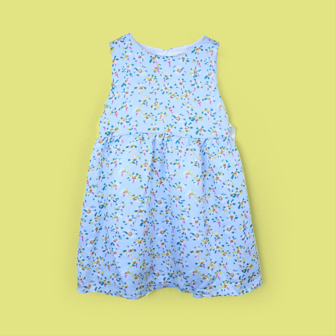 Delighted Blue Little Girl Frock Frock Iluvlittlepeople 2-3 Years Blue Summer