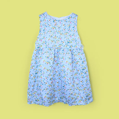 Delighted Blue Little Girl Frock Frock Iluvlittlepeople 2-3 Years Blue Summer